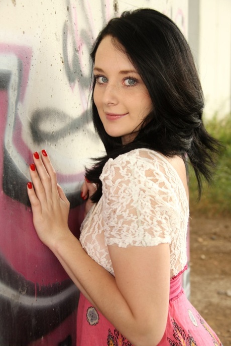 Innocent teen girl with black hair licks her panties after taking them off 28994349