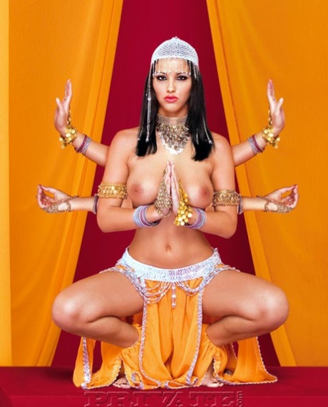 Hot brunette Angel Dark gets double fucked in belly dancer attire 57699130