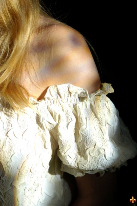 Caucasian girl exposes a nipple during upskirt action at night on a patio 34478802