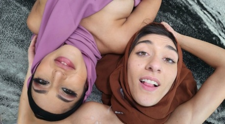 Sophia Leone and Aubrey Babcock sport hijabs during POV threesome sex 14139812