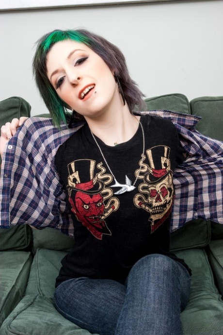 Tattooed punker with dyed hair Miss Genocide gets banged from POV perspective 66647194