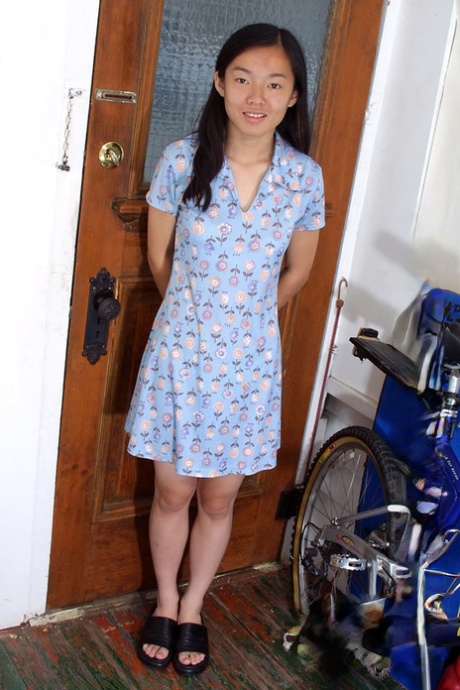 Petite Japanese amateur Tiffany undressing for hairy vagina viewing 56501698